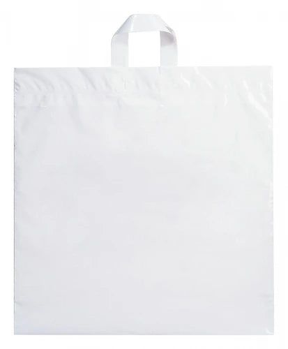 Custom Logo Plastic Shopping Bags with Soft Loop Handles