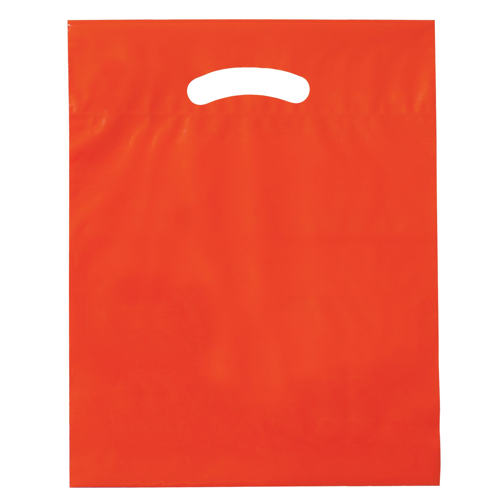 Wholesale Fold-Over Reinforced Die-Cut Handle Bags (12" x 15")