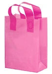 Wholesale Color Frosted Soft Loop Plastic Shopper Bags