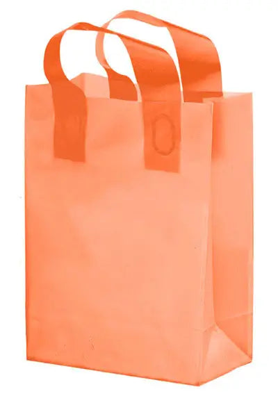 Bulk Custom Printed Frosted Plastic Bags with Handles (10" x 13")