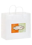 Wholesale White Kraft Paper Takeout Bags with 7-Inch Gusset (1W13712)