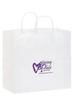 Wholesale White Kraft Paper Takeout Bags with 7-Inch Gusset (1W13712)