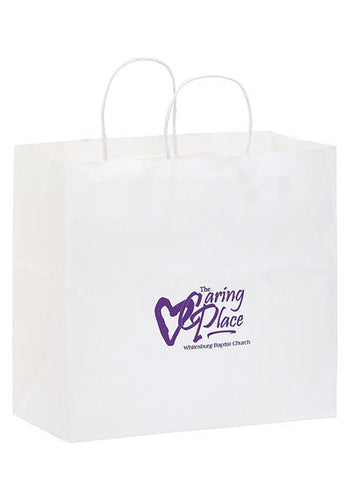 Wholesale White Kraft Paper Take-Out Twisted Paper Handle Shopper - 1W13712