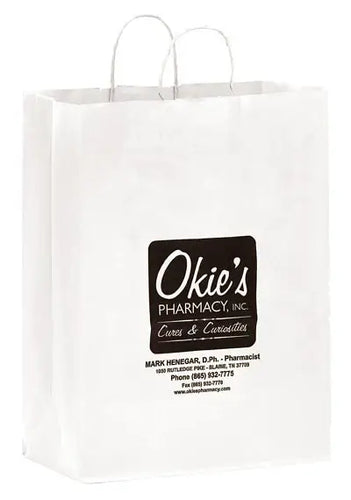 Wholesale White Kraft Twisted Paper Handle Shopper - 1W13717