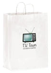 Bulk White Kraft Paper Shopping Bags with Twisted Handles (13" x 7" x 17")