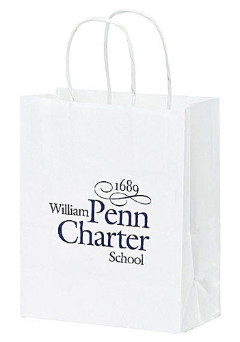 Wholesale White Kraft Twisted Paper Handle Shopper - 1W8410