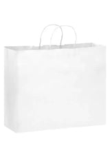 Wholesale White Kraft Twisted Paper Handle Shopper - 1W16612