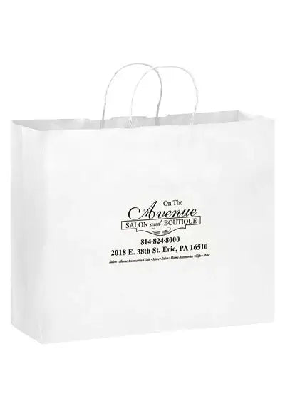 Wholesale White Kraft Twisted Paper Handle Shopper - 1W16612