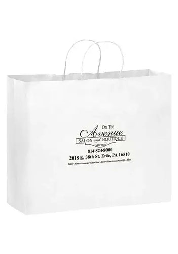 Wholesale White Kraft Twisted Paper Handle Shopper - 1W16612