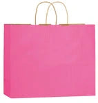 Wholesale Pink Awareness Matte Paper Shopping Bags with Twisted Handles