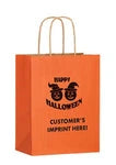 Custom Halloween Pumpkin Kraft Paper Shopping Bags