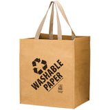 Wholesale TYPHOON - WASHABLE KRAFT PAPER GROCERY TOTE BAG WITH WEB HANDLE - WB131015