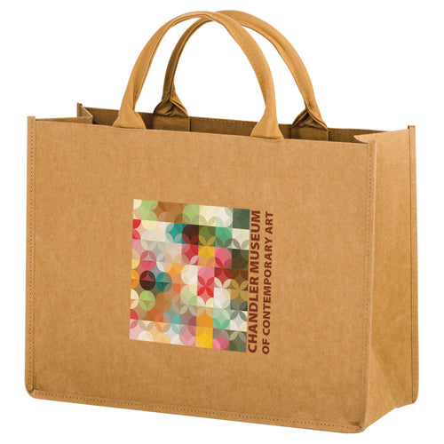 Wholesale HURRICANE - WASHABLE KRAFT PAPER TOTE BAG WITH CONTOURED HANDLE - WB16612