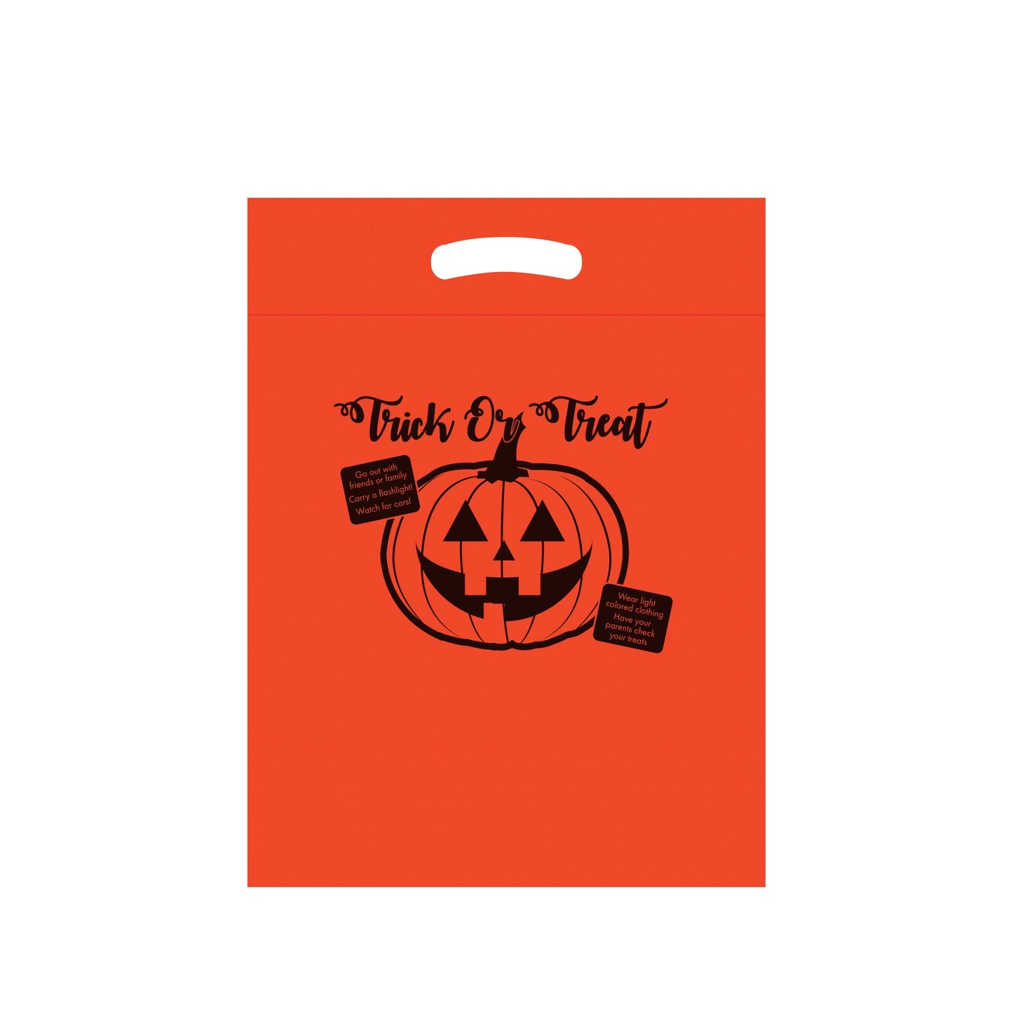 Wholesale STOCK DESIGN HALLOWEEN FOLD-OVER REINFORCED DIE CUT BAG - TRICK OR TREAT - 13TOT12153