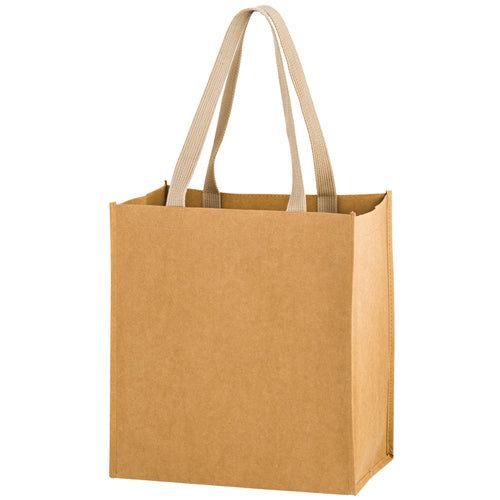 Wholesale TSUNAMI - WASHABLE KRAFT PAPER GROCERY TOTE BAG WITH WEB HANDLE - WB12813