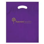 Wholesale Fold-Over Reinforced Die-Cut Handle Bags (12" x 15")