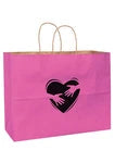 Wholesale Pink Awareness Matte Paper Shopping Bags with Twisted Handles