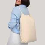 Large Sport Cotton Canvas Drawstring Backpack - SKU BPK20