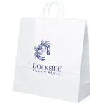Wholesale Duke White Kraft Paper Bags with Twisted Handles