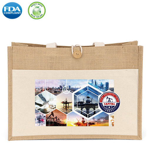 Wholesale Riley long handle jute tote
