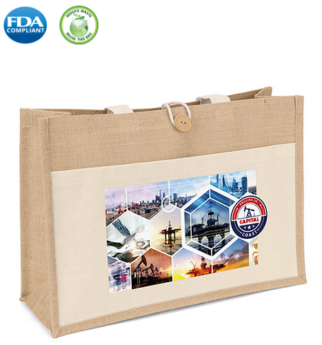 Wholesale Riley long handle jute tote