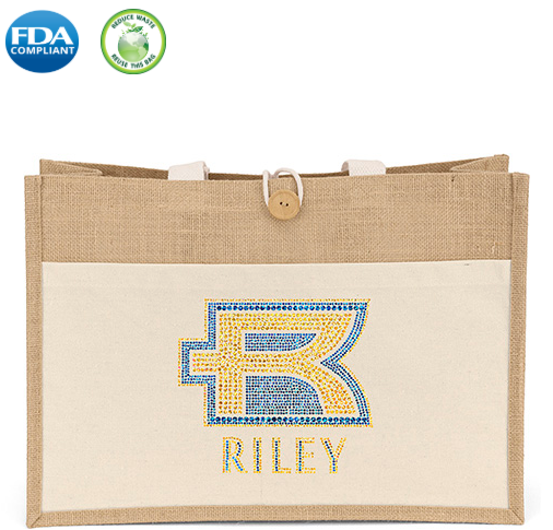 Wholesale Riley long handle jute tote