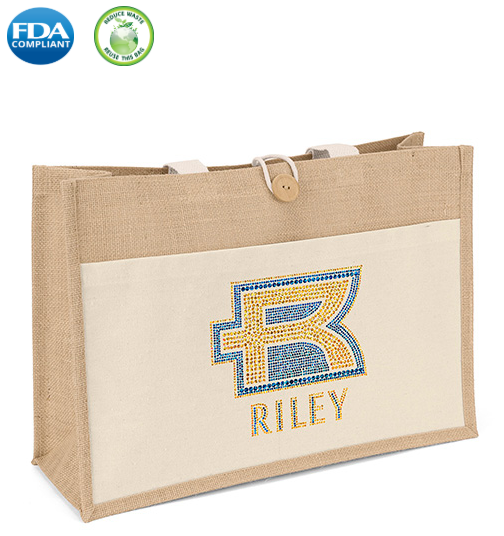 Wholesale Riley long handle jute tote
