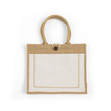 Button-Closure Jute Tote