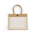 Eco-Friendly Jute Shopping Bag with Front Pocket (TJ916)