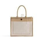 Eco-Friendly Jute Shopping Bag with Front Pocket (TJ916)
