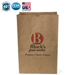 Bulk 1/6 BBL Brown Paper Grocery Bags (50# Kraft)