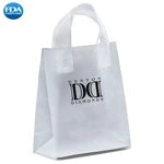 Wholesale Mars Frosted Plastic Shopping Bags with Fused Loop Handles