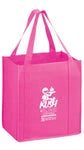Custom Pink Heavy Duty Non-Woven Grocery Bags with Poly Board Insert