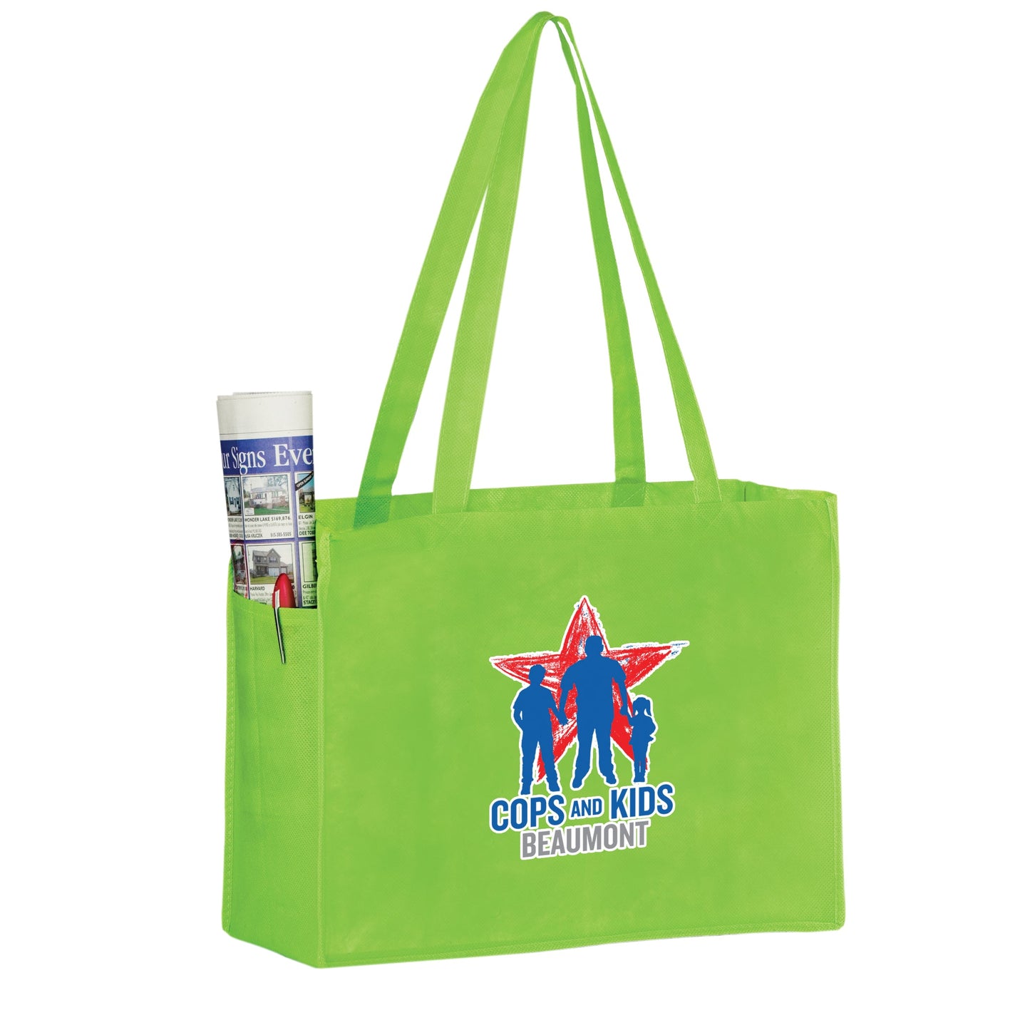 Wholesale NON-WOVEN OVER-THE-SHOULDER TOTE BAG WITH SIDE POCKETS - Y2KP16612