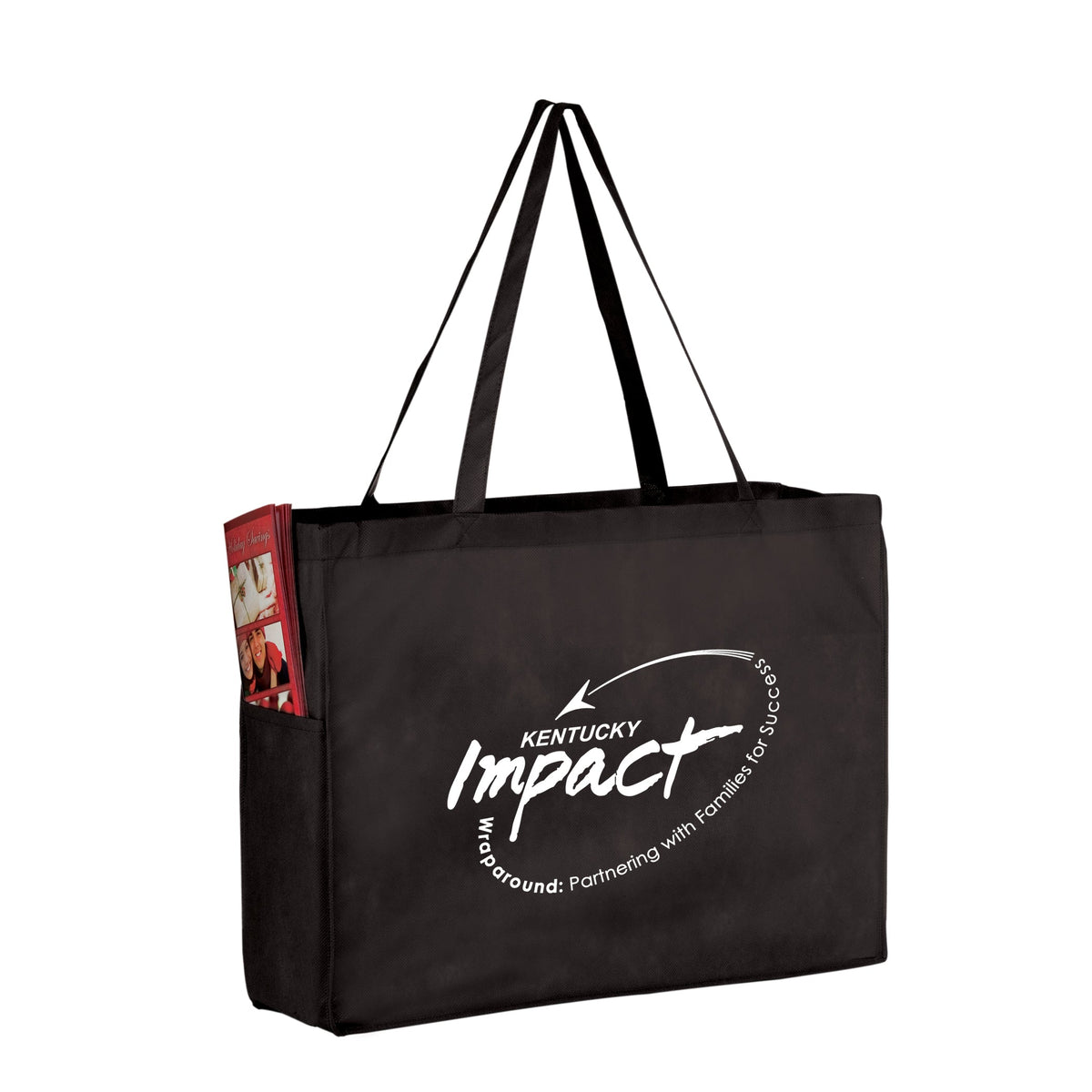 Wholesale NON-WOVEN OVER-THE-SHOULDER TOTE BAG WITH SIDE POCKETS - Y2KP16612