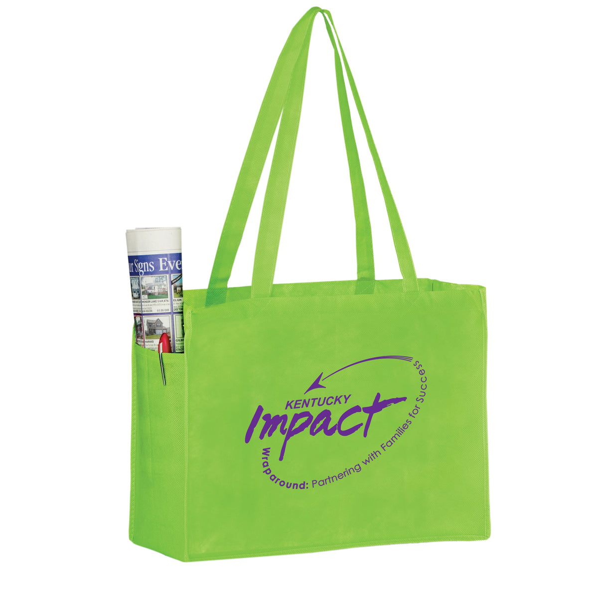Wholesale NON-WOVEN OVER-THE-SHOULDER TOTE BAG WITH SIDE POCKETS - Y2KP16612