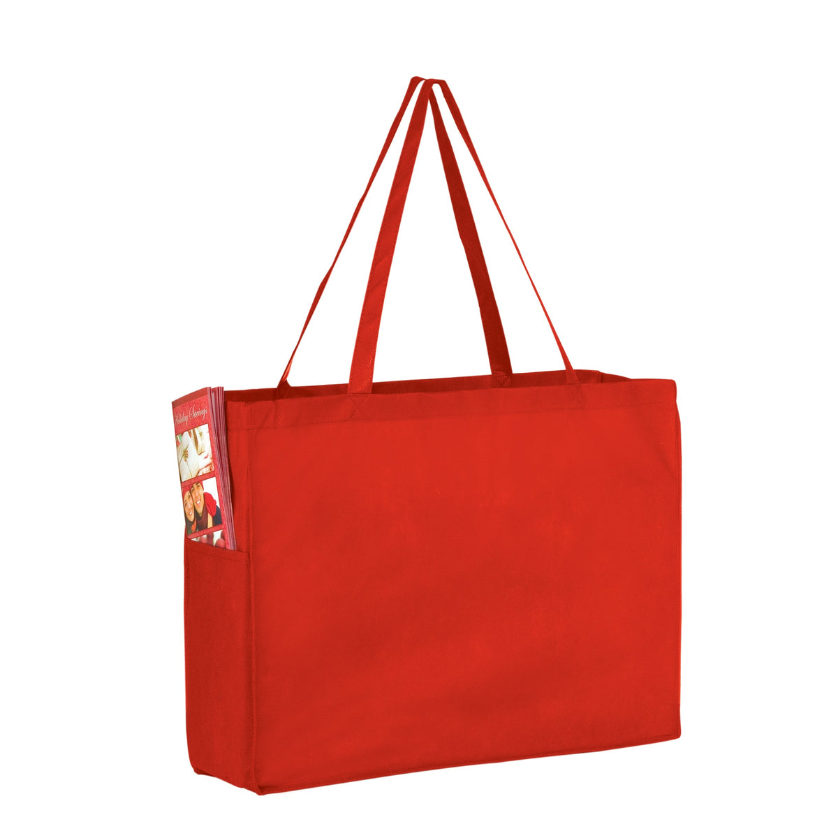 Wholesale NON-WOVEN OVER-THE-SHOULDER TOTE BAG WITH SIDE POCKETS - Y2KP16612
