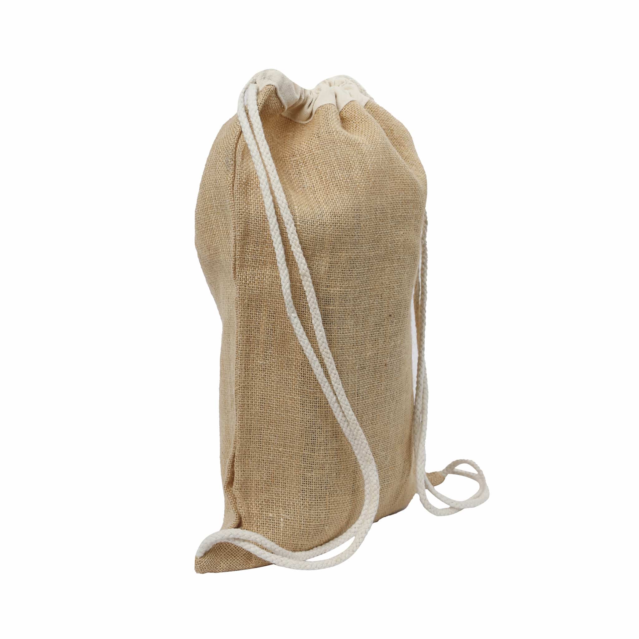 Eco-Friendly Jute Drawstring Backpack (12-Pack)