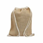 Eco-Friendly Jute Drawstring Backpack (12-Pack)