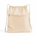 Front Zip Cotton Canvas Drawstring Backpack