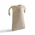 Cotton Canvas Drawstring Favor Bags (Bulk Pack of 12)