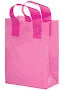 Pink Awareness Soft Loop Shopping Bags in Bulk