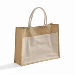 Printer's Favorite Jute Burlap Bag with Canvas Pocket TJ314