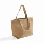 Versatile Medium Jute Shopping Bag with Soft Cotton Handles