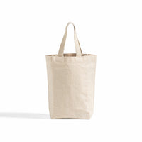 2-Bottle Canvas Wine Carrier Bag with Interior Divider (WB202)