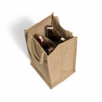 Eco-Friendly Jute Wine Tote Bags with Dividers